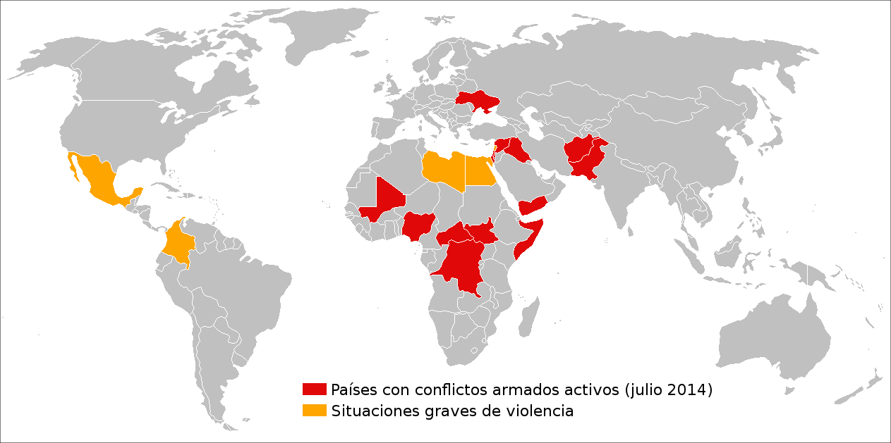 <p>Conflictos armados en el mundo, en julio de 2014.</p>
